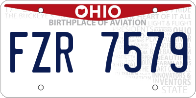 OH license plate FZR7579