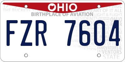 OH license plate FZR7604