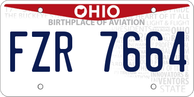 OH license plate FZR7664