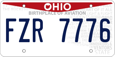 OH license plate FZR7776