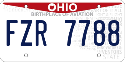 OH license plate FZR7788