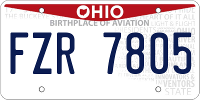 OH license plate FZR7805