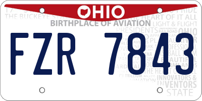 OH license plate FZR7843