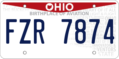 OH license plate FZR7874
