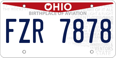OH license plate FZR7878