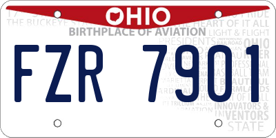 OH license plate FZR7901