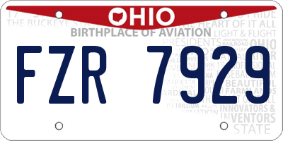 OH license plate FZR7929