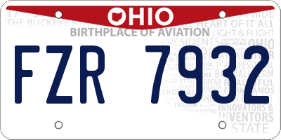 OH license plate FZR7932