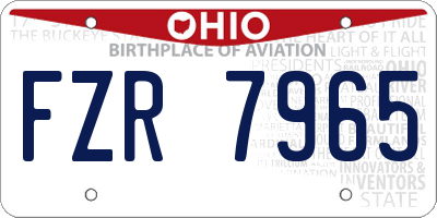 OH license plate FZR7965