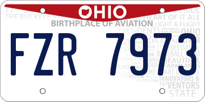 OH license plate FZR7973