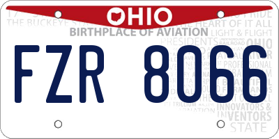 OH license plate FZR8066