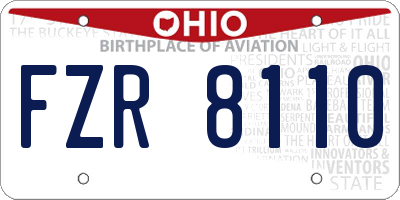 OH license plate FZR8110
