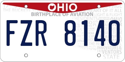 OH license plate FZR8140