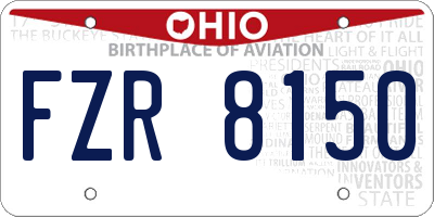 OH license plate FZR8150