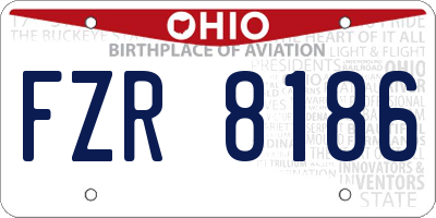 OH license plate FZR8186