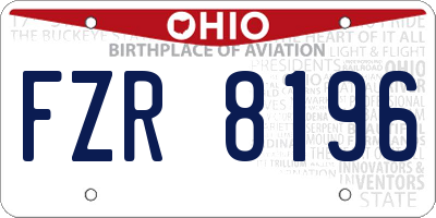 OH license plate FZR8196