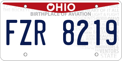 OH license plate FZR8219
