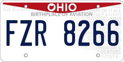 OH license plate FZR8266