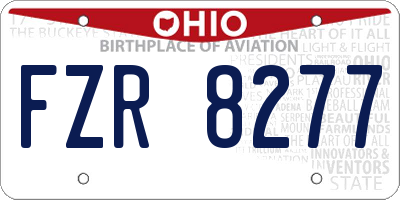 OH license plate FZR8277