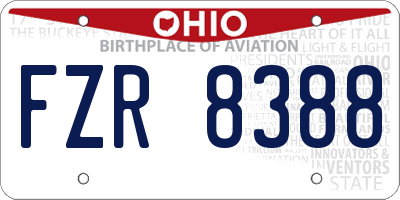 OH license plate FZR8388