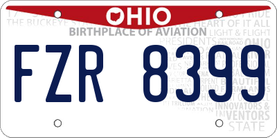 OH license plate FZR8399