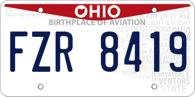 OH license plate FZR8419