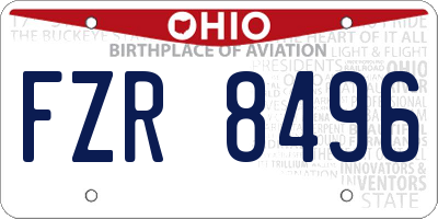 OH license plate FZR8496