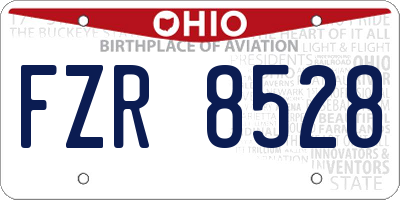 OH license plate FZR8528