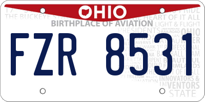 OH license plate FZR8531