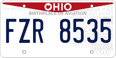 OH license plate FZR8535
