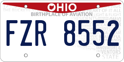 OH license plate FZR8552