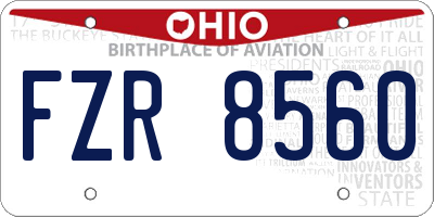OH license plate FZR8560