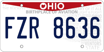 OH license plate FZR8636