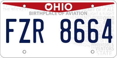 OH license plate FZR8664