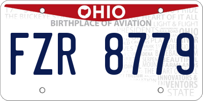 OH license plate FZR8779