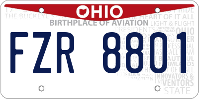 OH license plate FZR8801