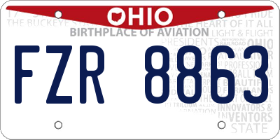 OH license plate FZR8863