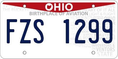 OH license plate FZS1299
