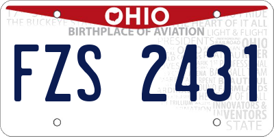 OH license plate FZS2431