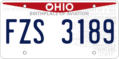 OH license plate FZS3189