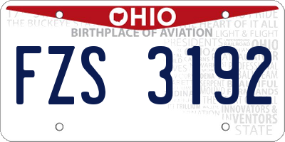 OH license plate FZS3192