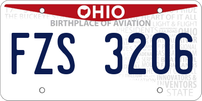 OH license plate FZS3206