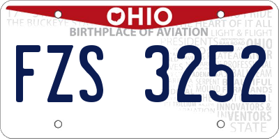 OH license plate FZS3252
