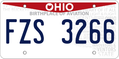 OH license plate FZS3266