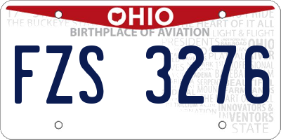 OH license plate FZS3276