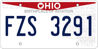 OH license plate FZS3291