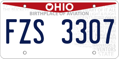 OH license plate FZS3307