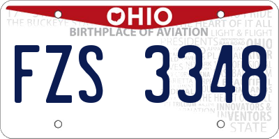 OH license plate FZS3348