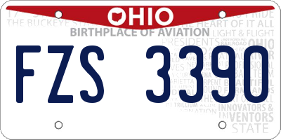 OH license plate FZS3390