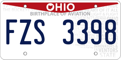 OH license plate FZS3398